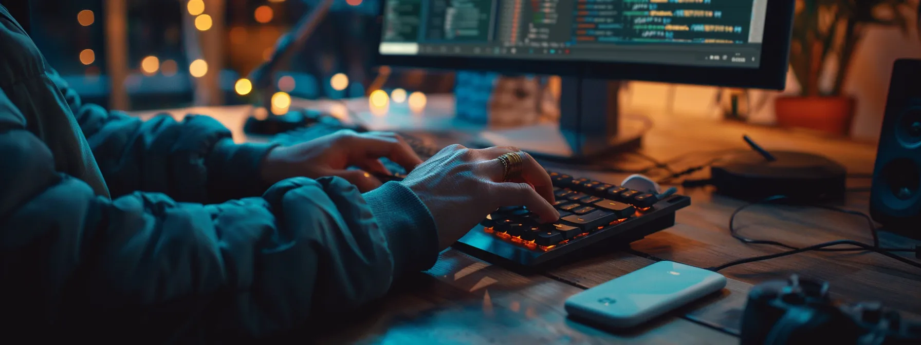 a person typing on a keyboard with multiple tabs open in chrome browser.