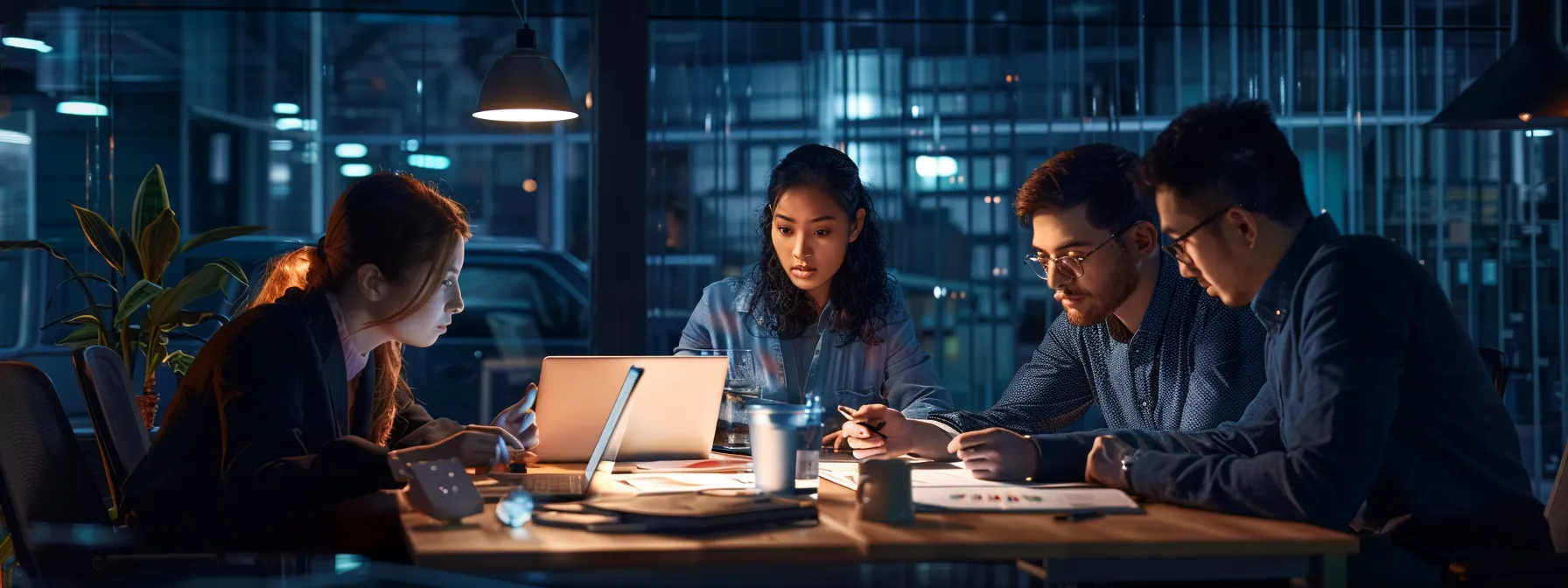 a team of experts analyzing data and sharing insights on cache and cookie optimization strategies in a modern office setting.