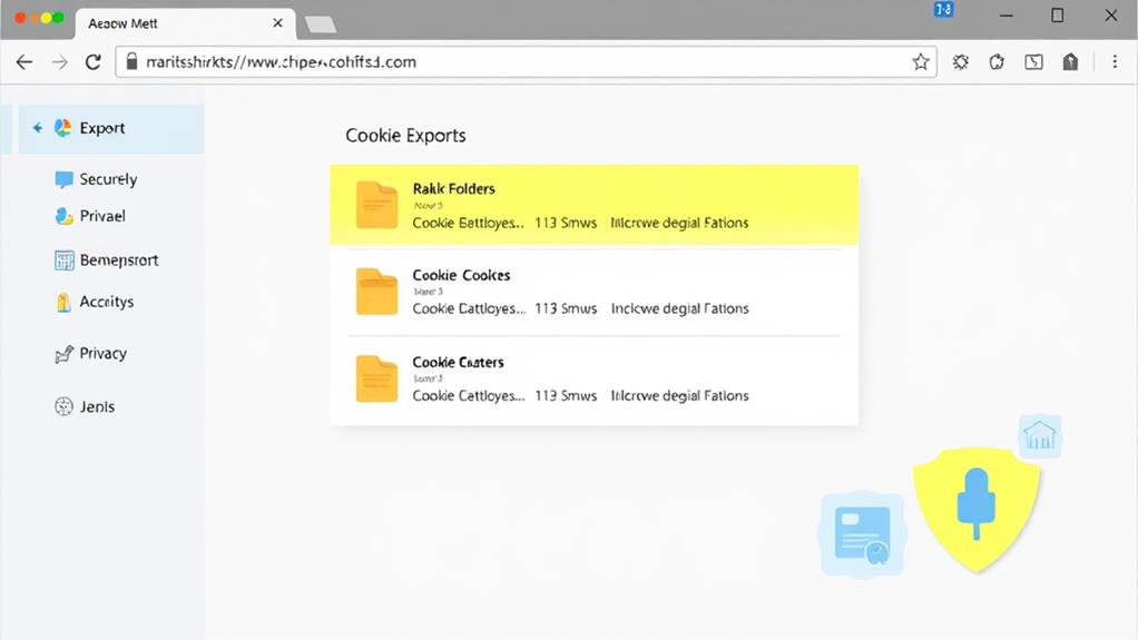 exporting cookie data process